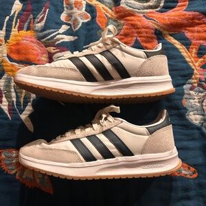 adidas White with navy stripes sneakers